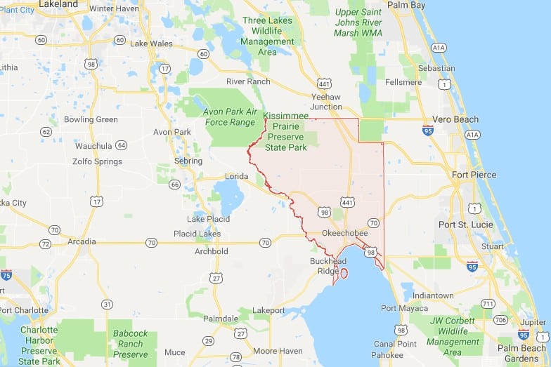 Okeechobee County Map