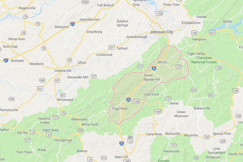 Sinkholes in Unicoi County, TN Tennessee Sinkholes Tony's Sinkhole Maps