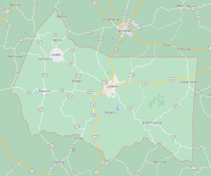 Sinkholes in Marion County, KY Kentucky Sinkholes Tony's Sinkhole Maps