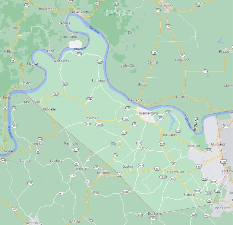 Sinkholes in Meade County, KY Kentucky Sinkholes Tony's Sinkhole Maps